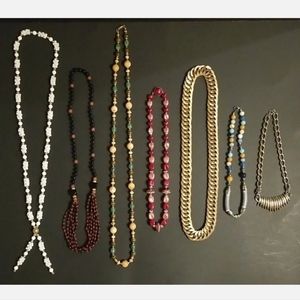 Ladies Beaded and Chain Custom Jewelry Necklaces Different Colors Sizes